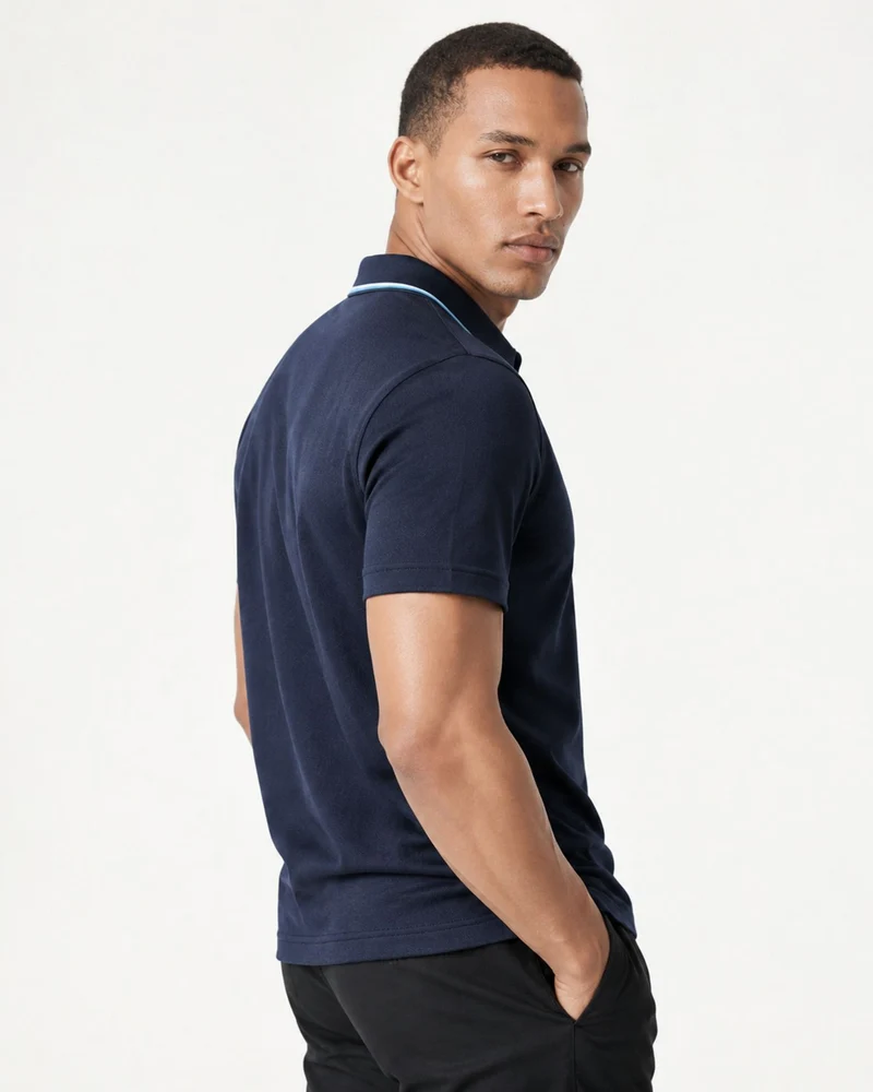Lightweight Acetate Short-Sleeve Polo Shirt