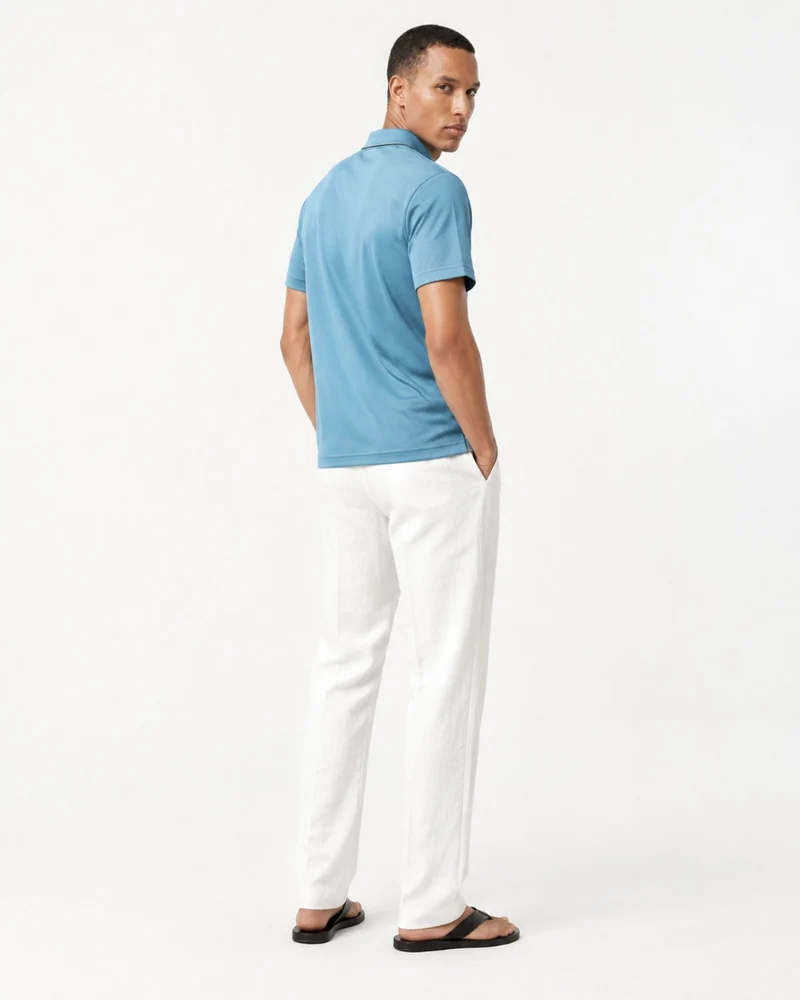 Lightweight Acetate Short-Sleeve Polo Shirt