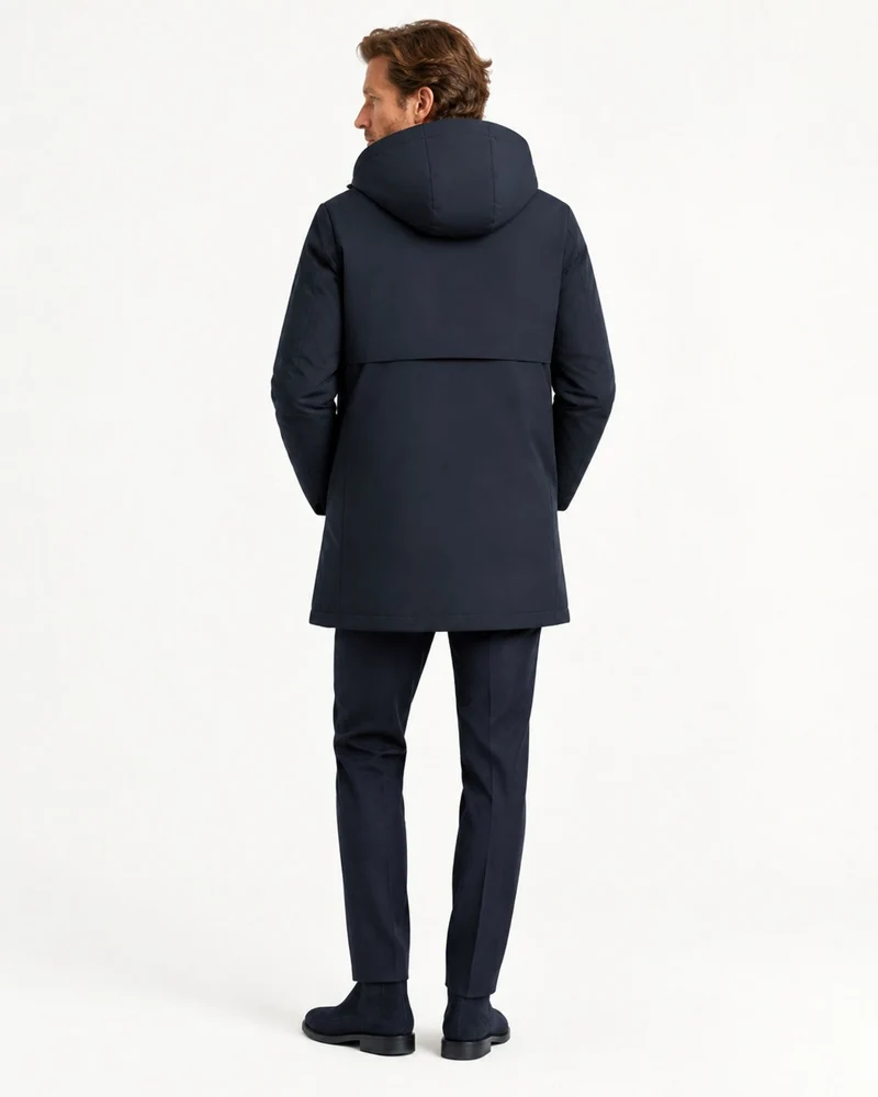 Rabbit Fur and Goose Down-Lined Hooded Nylon Parka