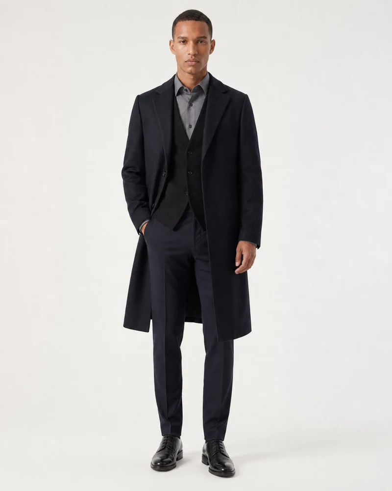 NY Double-Faced Silk and Cashmere Wool Topcoat