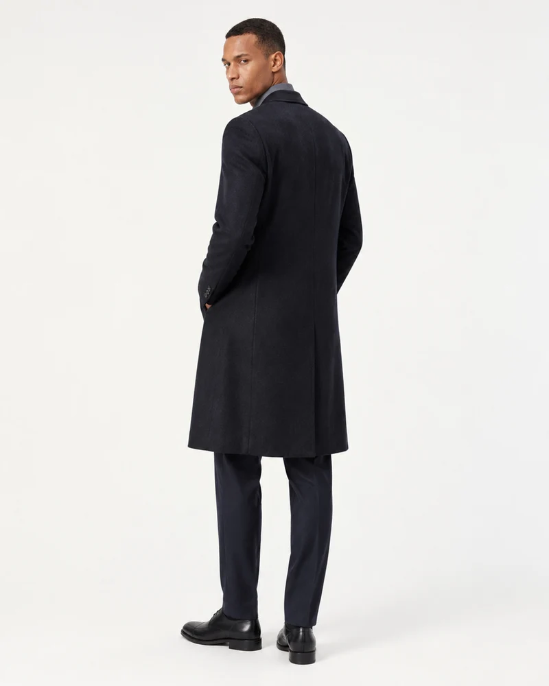 NY Double-Faced Silk and Cashmere Wool Topcoat