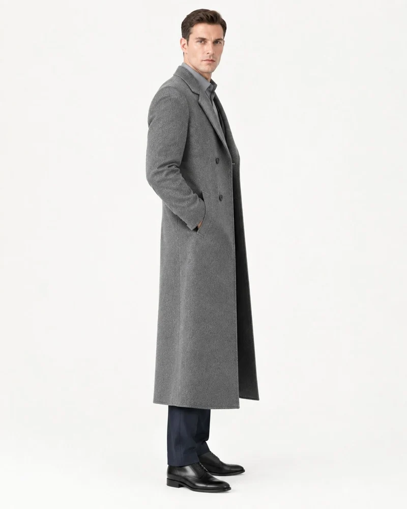Over-the-Knee Double-Faced Wool Overcoat