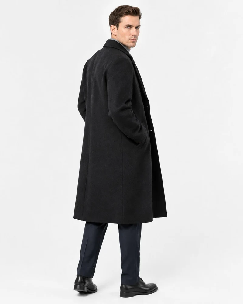Over-the-Knee Double-Faced Wool Overcoat