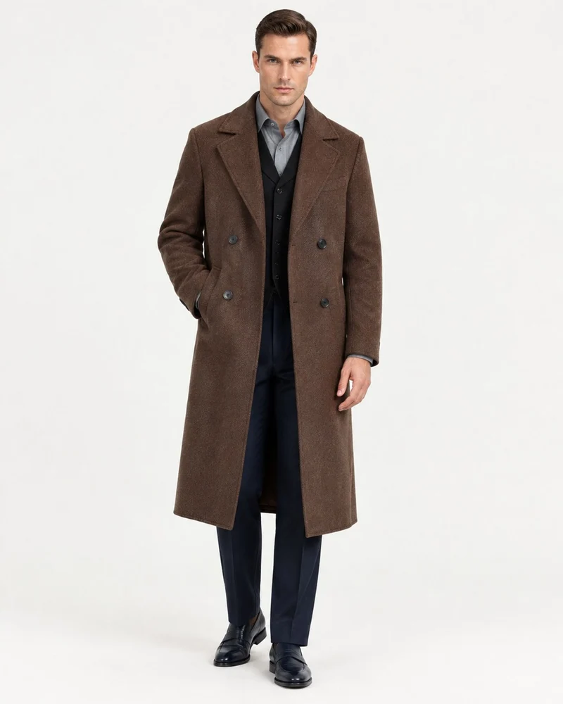 Over-the-Knee Double-Faced Wool Overcoat