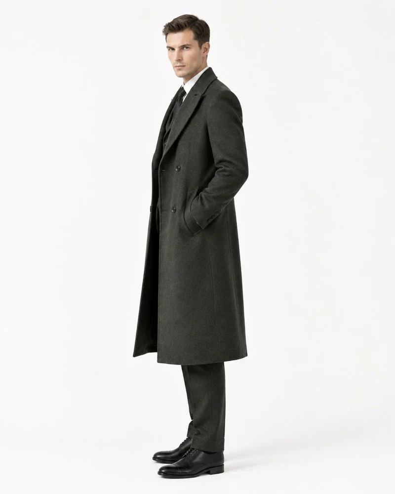 Over-the-Knee Double-Faced Wool Overcoat