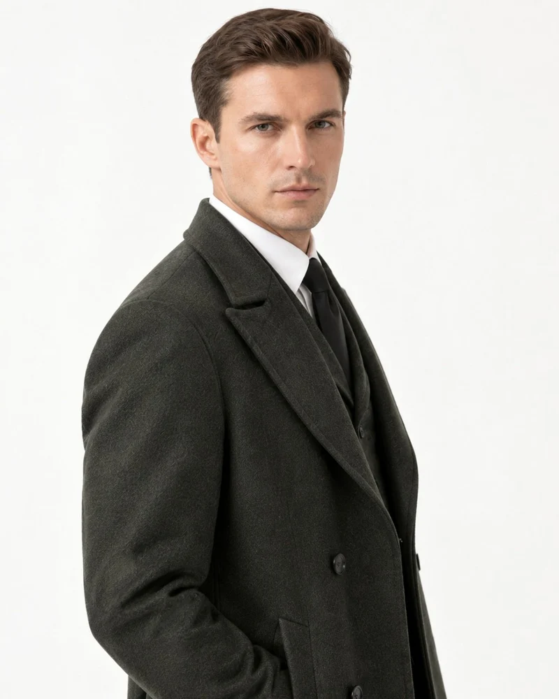 Over-the-Knee Double-Faced Wool Overcoat