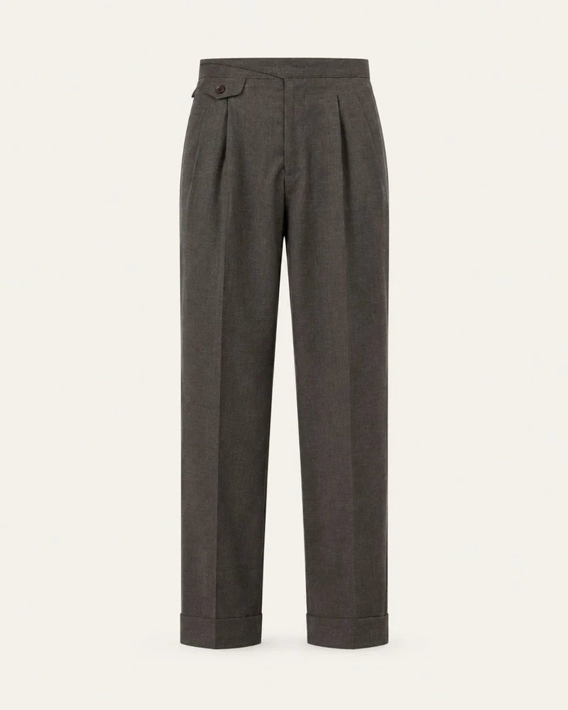 NY High-Waisted Double-Pleated Gurkha Trousers
