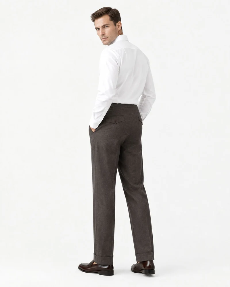 NY High-Waisted Double-Pleated Gurkha Trousers