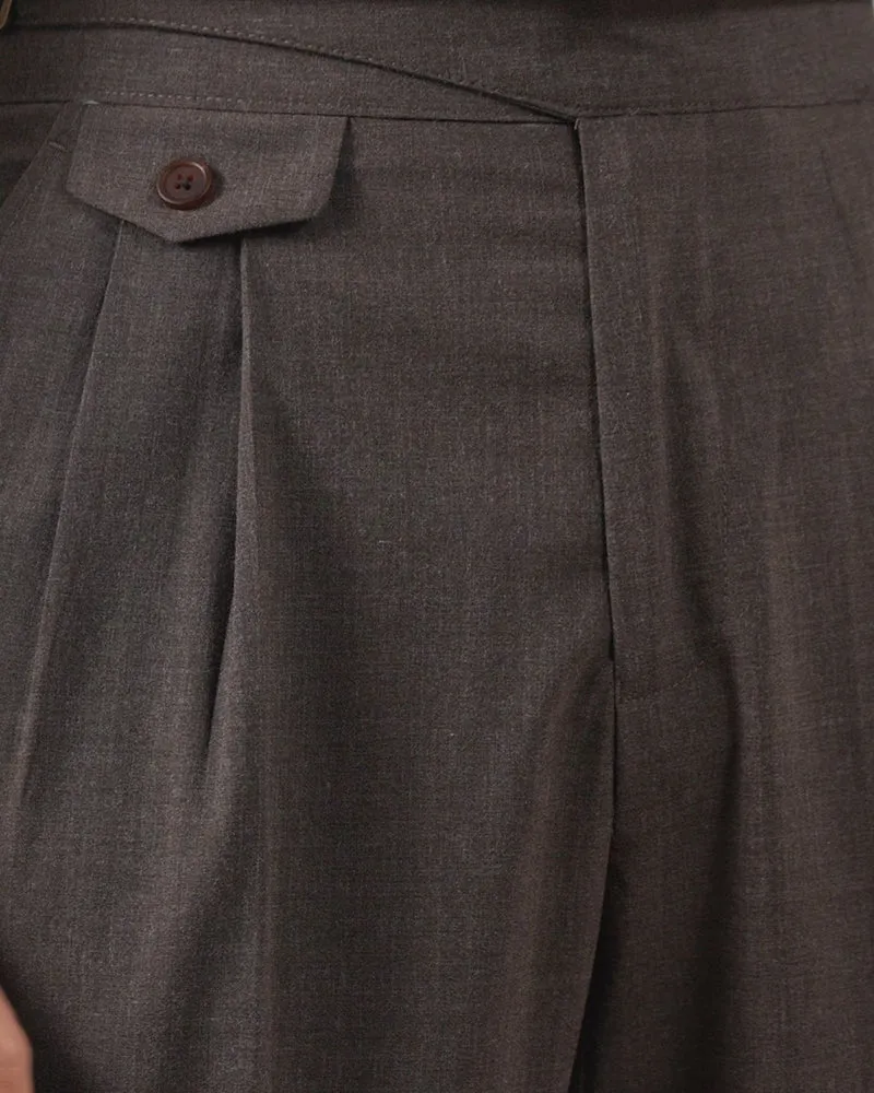 NY High-Waisted Double-Pleated Gurkha Trousers