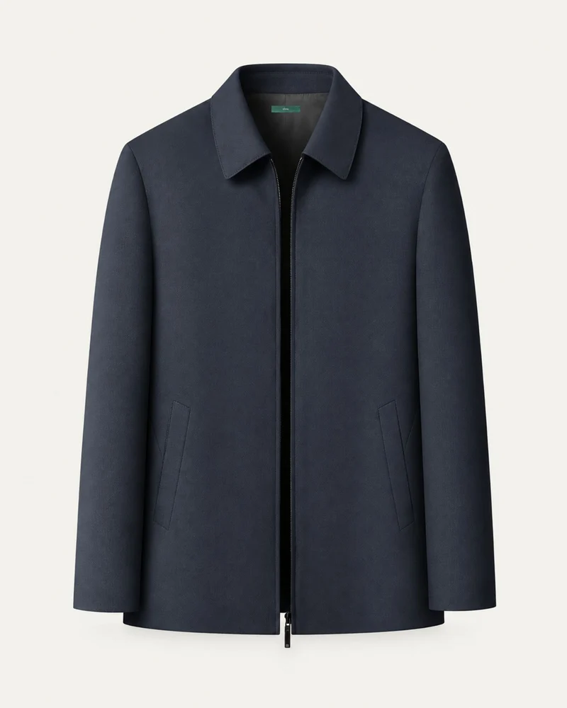 Worsted Wool and Silk Blend Lapel Jacket