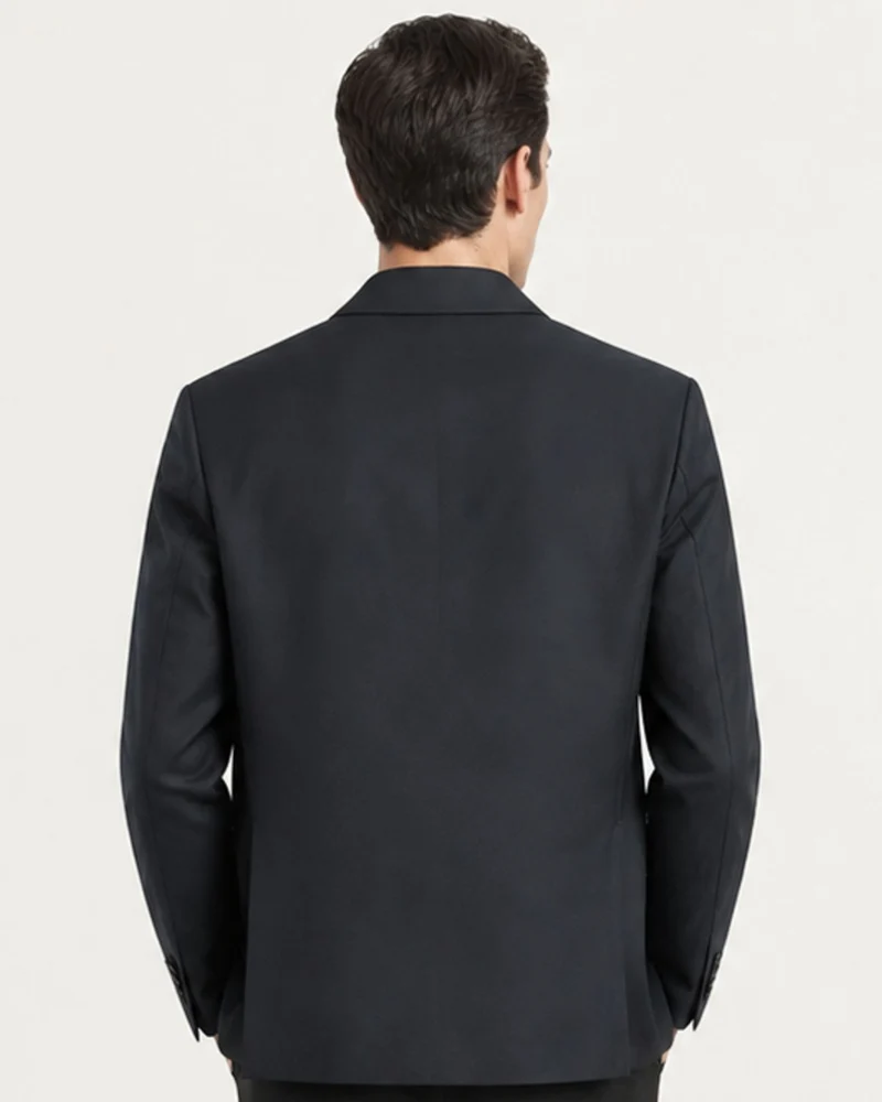 Worsted Wool and Silk Blend Lapel Jacket