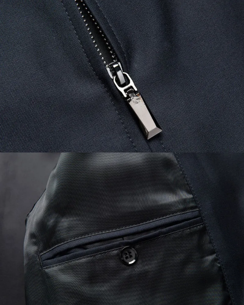Worsted Wool and Silk Blend Lapel Jacket