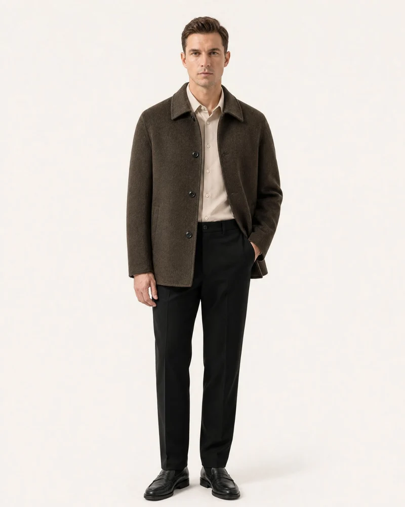Hamptons Lined Wool Coat with Lapels