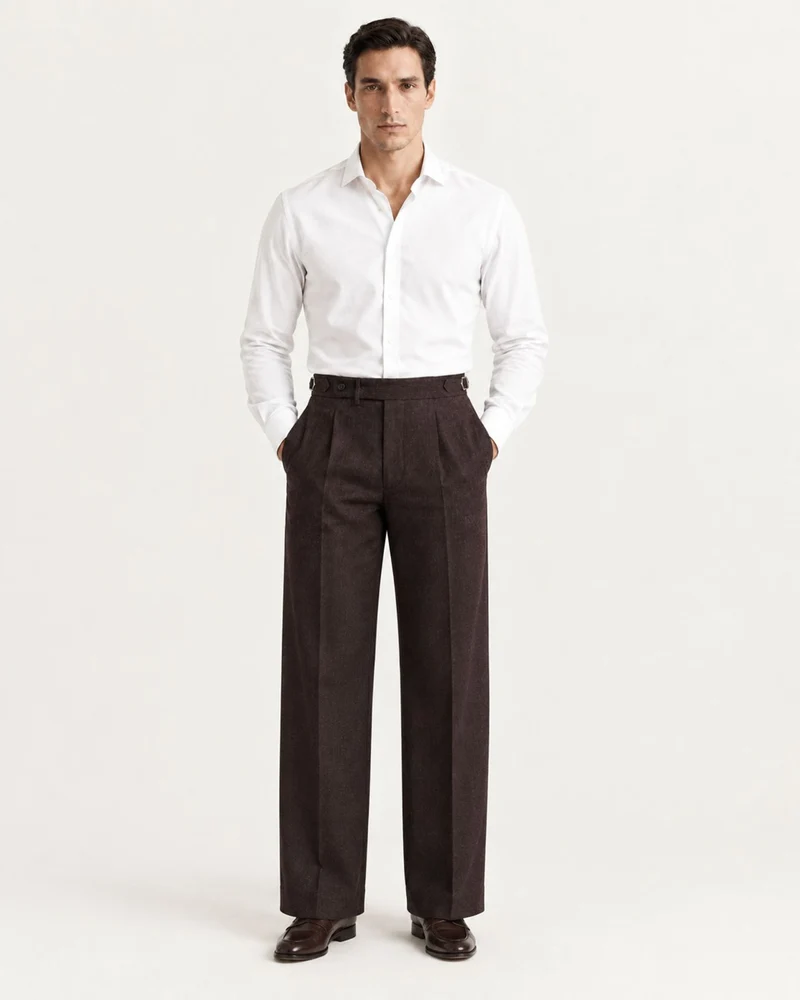 Wrinkle-Resistant Double-Pleated Dress Trousers