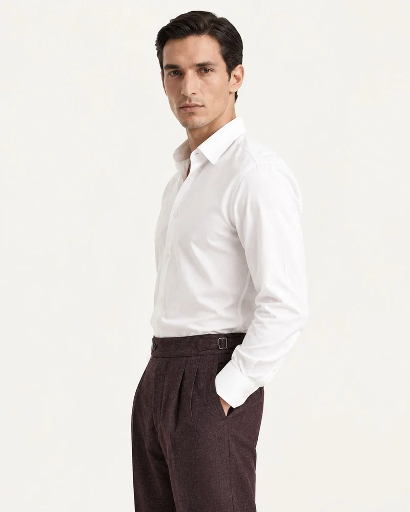 Wrinkle-Resistant Double-Pleated Dress Trousers
