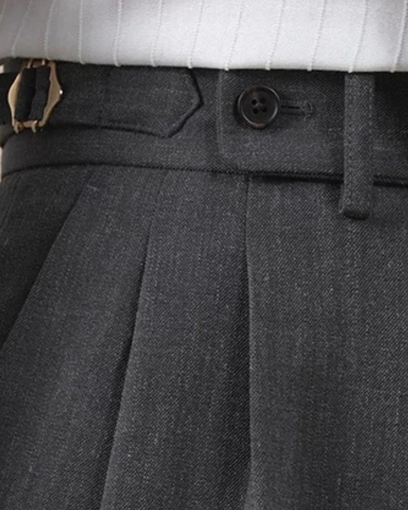 Wrinkle-Resistant Double-Pleated Dress Trousers