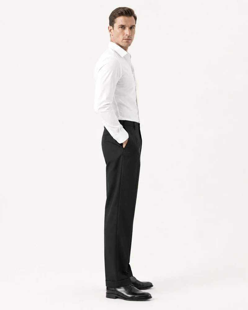 Wide-Leg Hollywood Waist Trousers