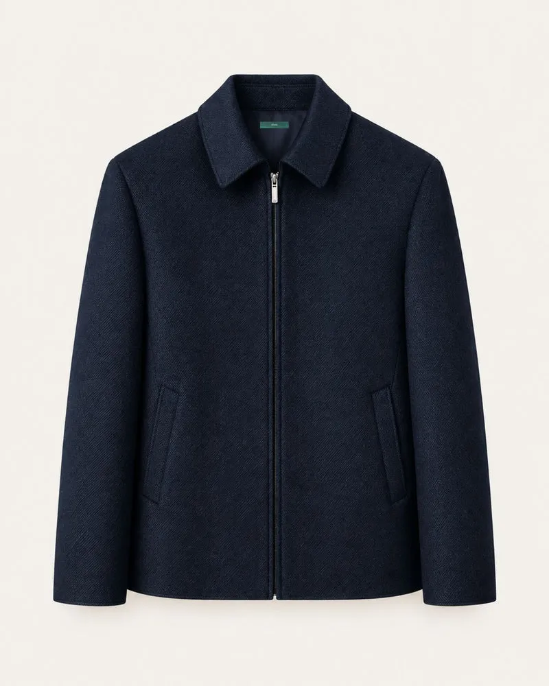 Point Collar Wool Cashmere Blend Coat