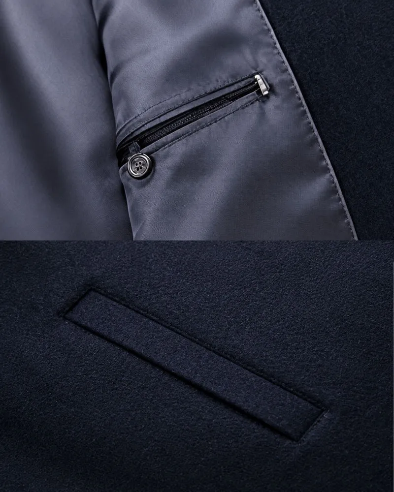 Point Collar Wool Cashmere Blend Coat