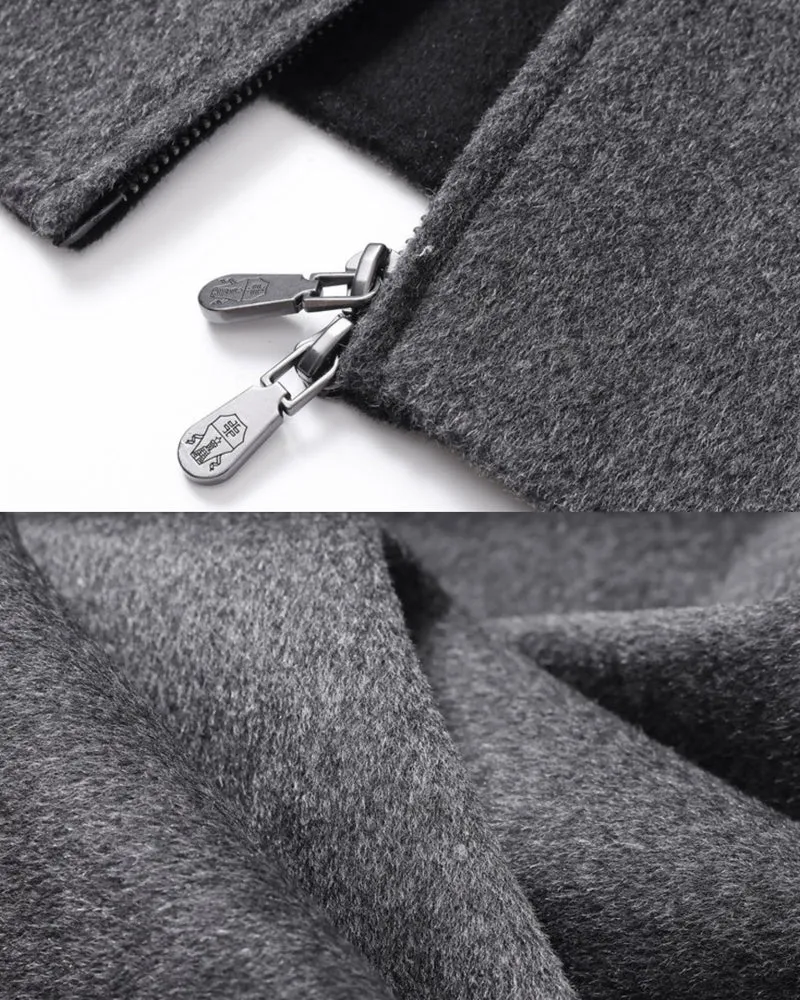 Hooded Double-Faced Wool Coat with Down Liner