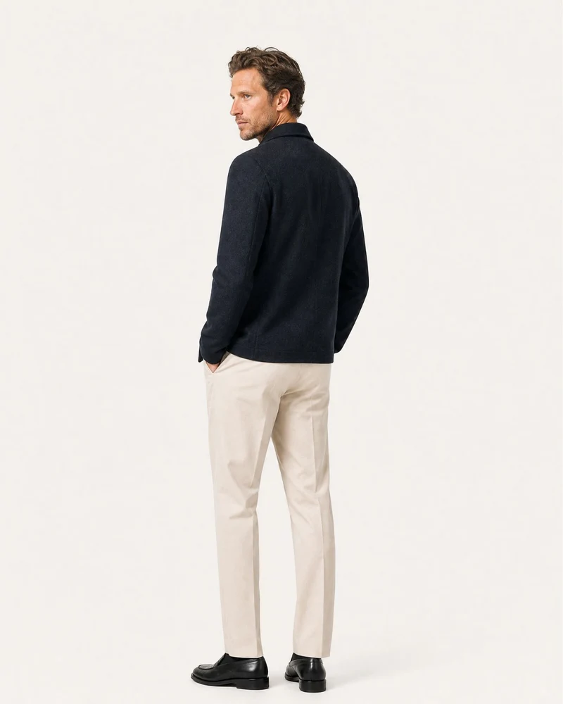 Light Collared Wrinkle-Resistant Wool Jacket