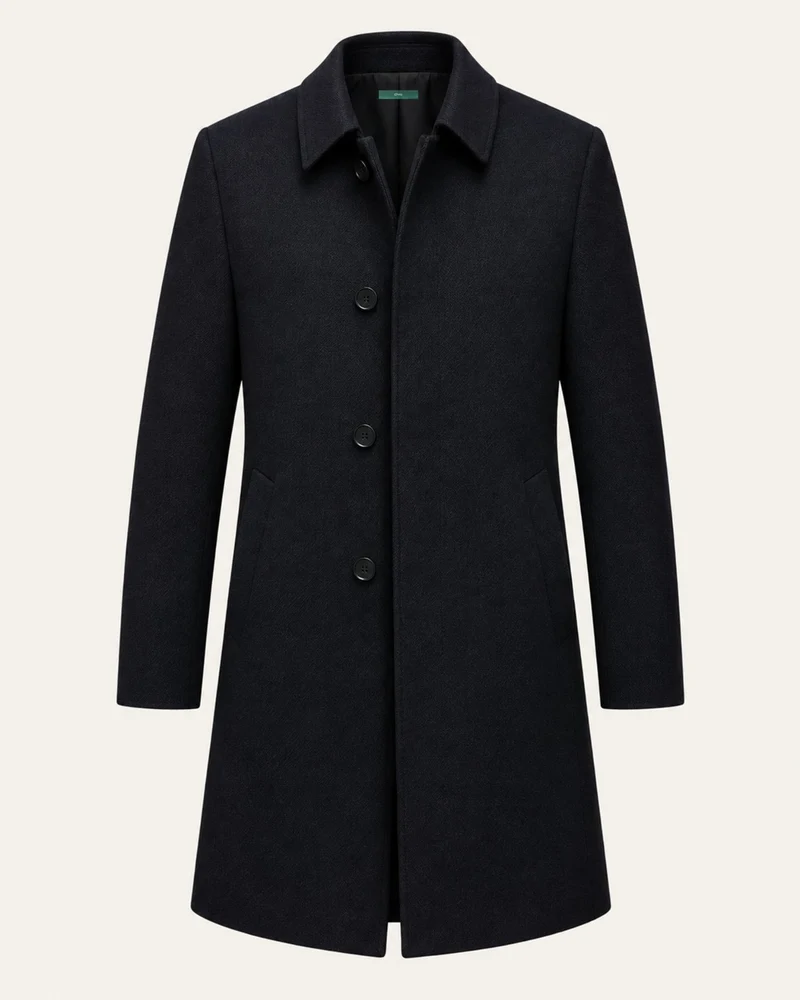 Mid-Length Double-Faced Cashmere Overcoat