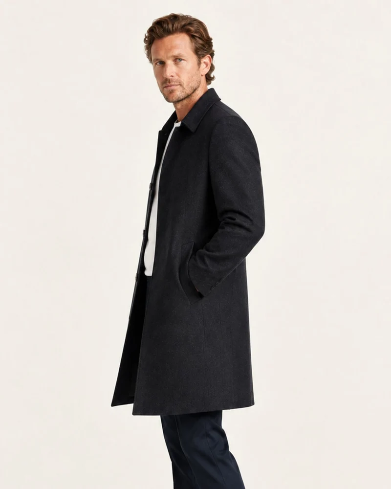 Mid-Length Double-Faced Cashmere Overcoat
