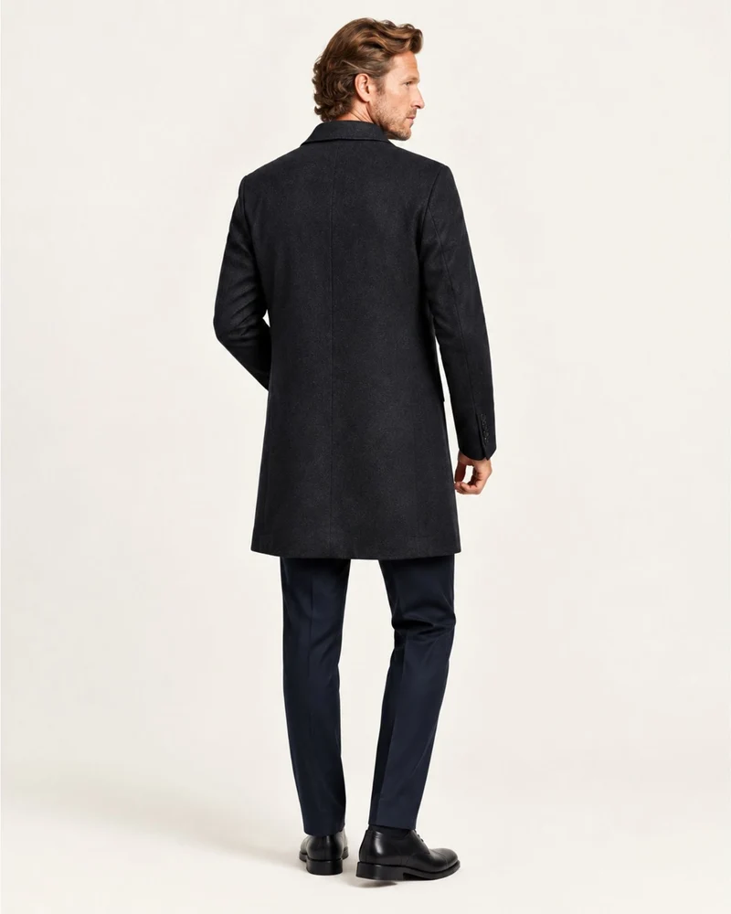 Mid-Length Double-Faced Cashmere Overcoat