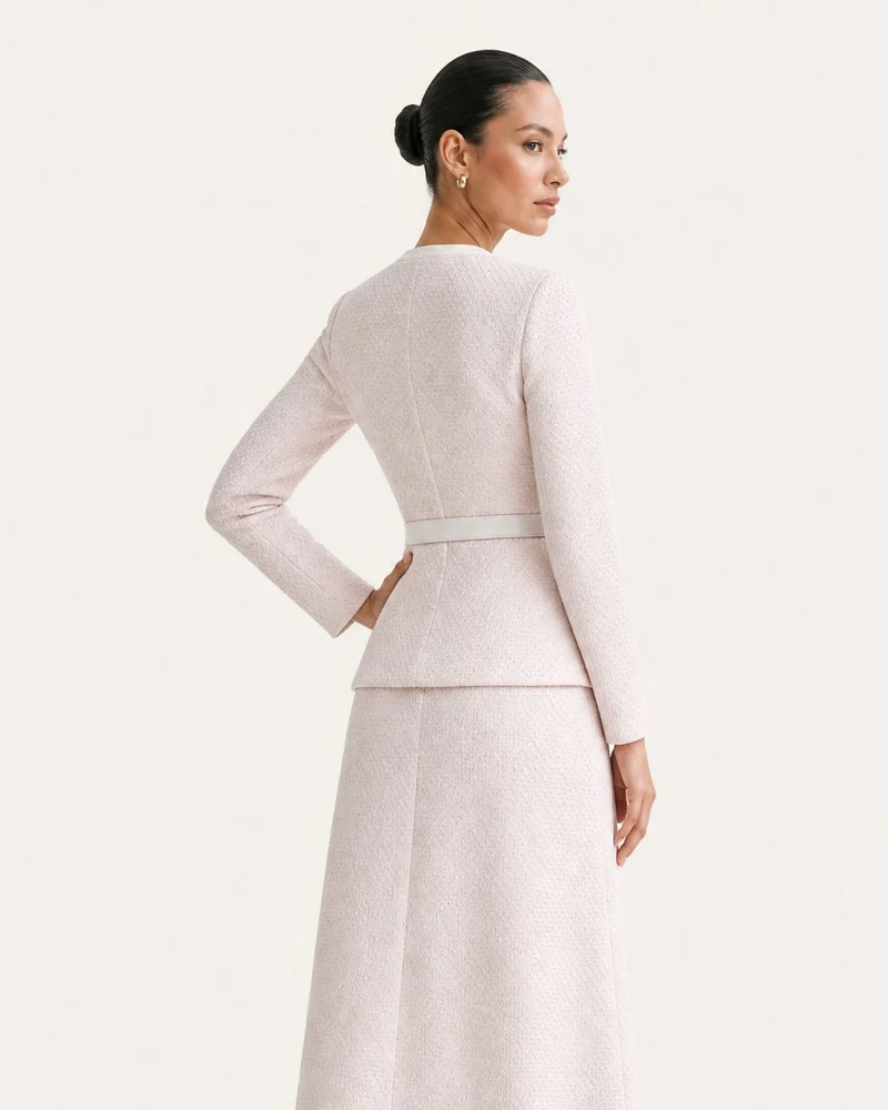 Mary Beaded Belt Slimming Top Knitwear + Skirt
