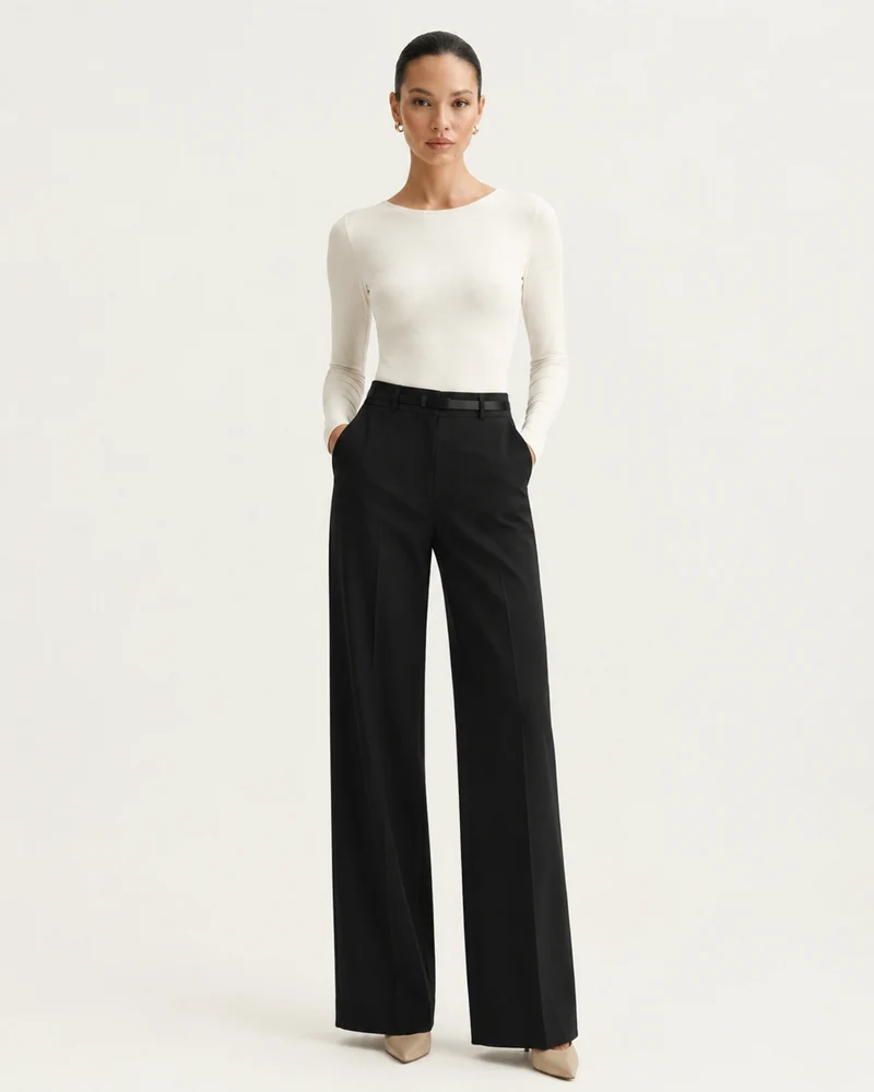 Rosy High-Waisted Straight Leg Trousers
