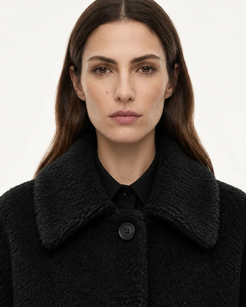 Relaxed Fit Mid-Length Suri Alpaca Coat