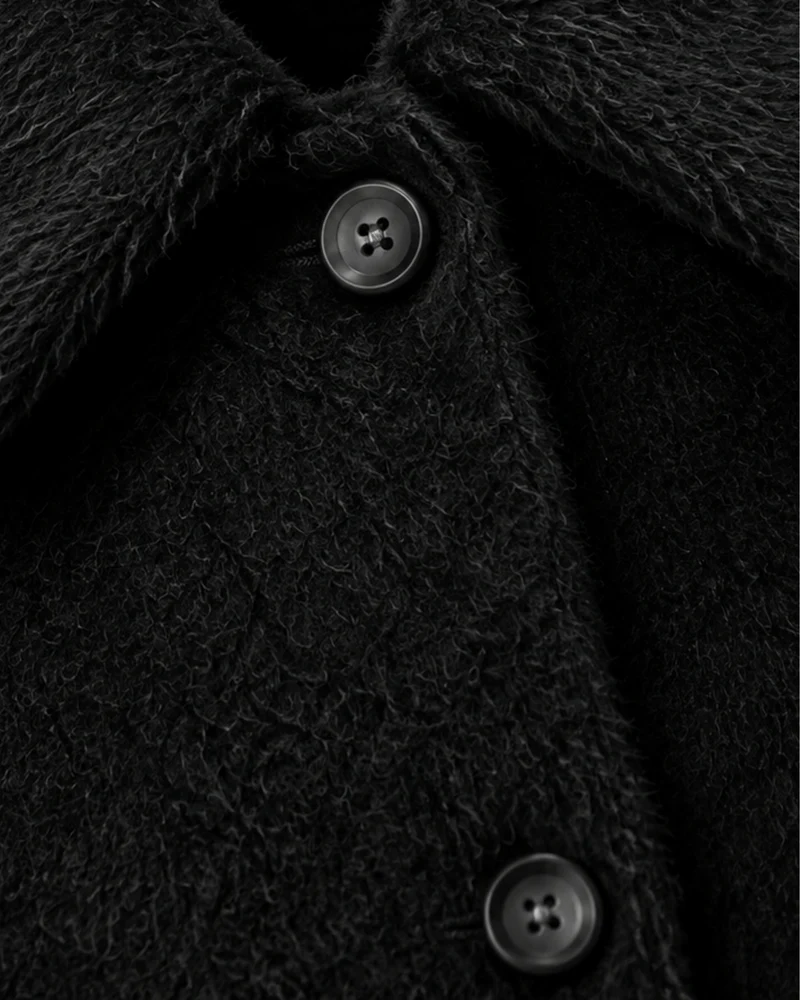 Relaxed Fit Mid-Length Suri Alpaca Coat