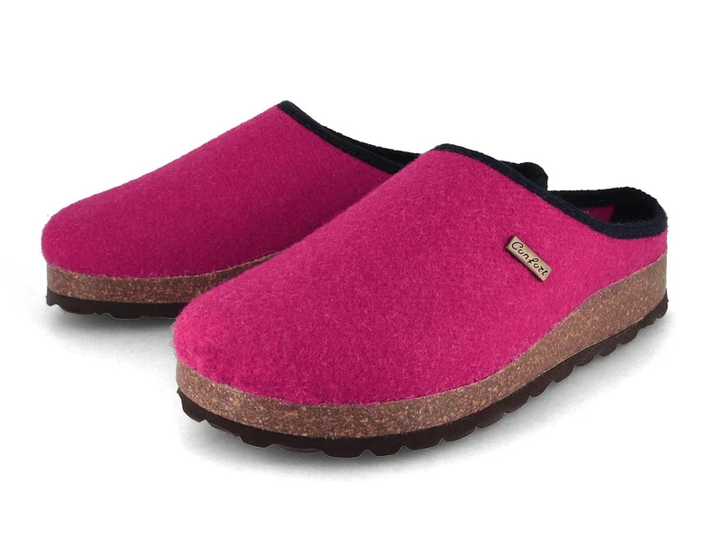 Tuffeln Komfort vegane Filzpantoffeln, fuchsia