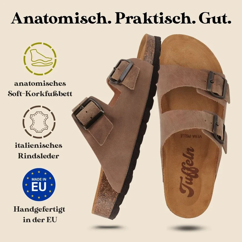 Tuffeln Föhr Ledersandale, beige