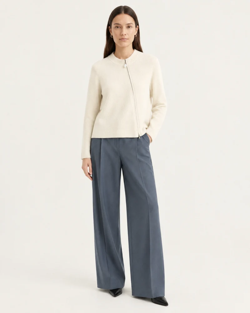 NY Cashmere Asymmetrical Zip Cardigan