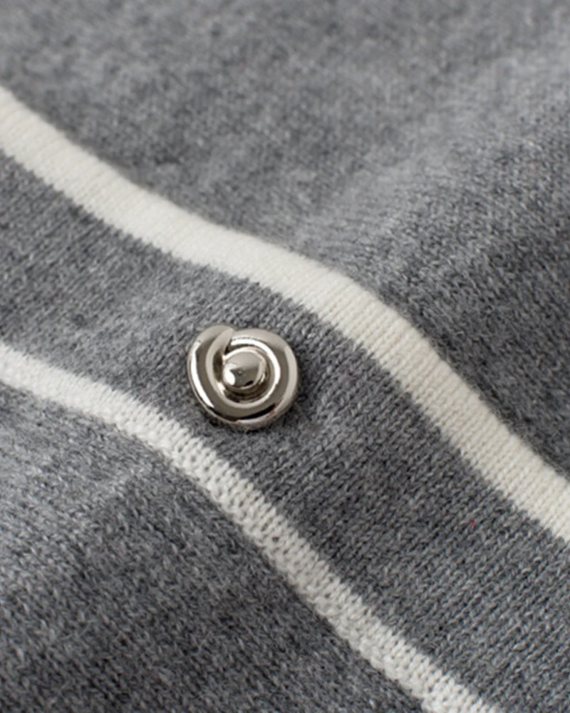 Cashmere Gray Colorblock Knit Cardigan