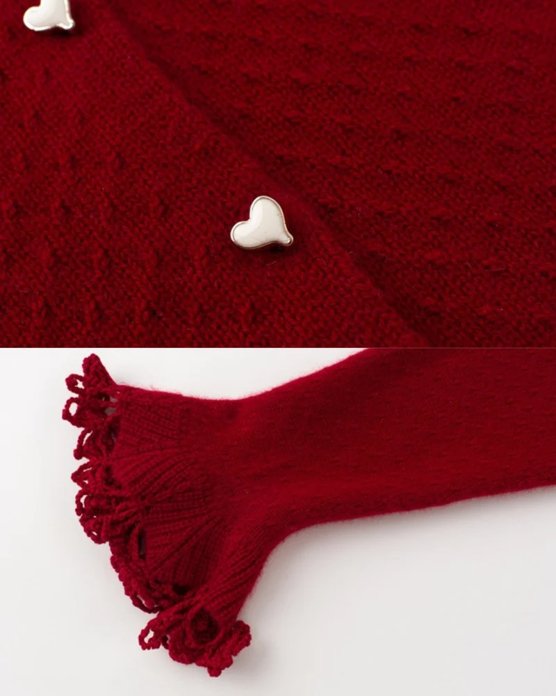 Cashmere Crochet Collar Sweater Cardigan