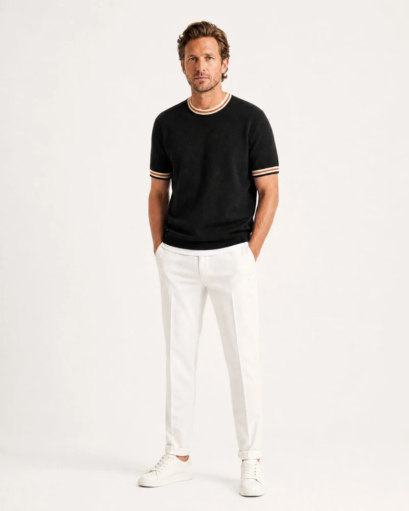 Dakota Relaxed Fit Wool Short-Sleeve T-Shirt Sweater
