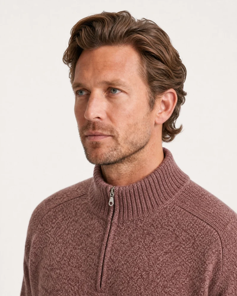 Alaska Heavyweight Cashmere Quarter-Zip Sweater