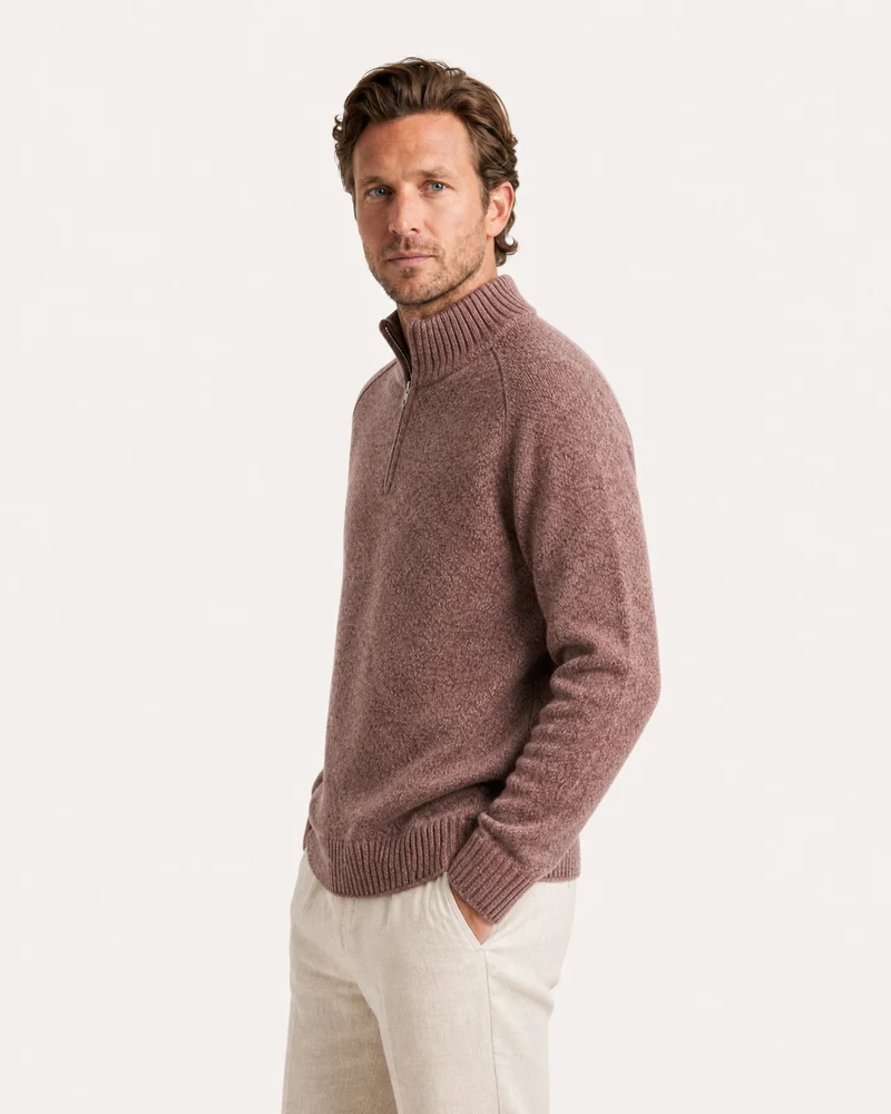 Alaska Heavyweight Cashmere Quarter-Zip Sweater