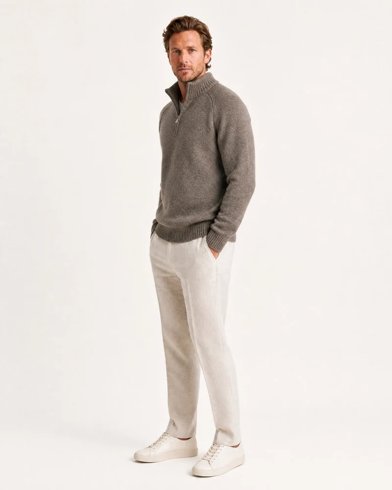 Alaska Heavyweight Cashmere Quarter-Zip Sweater