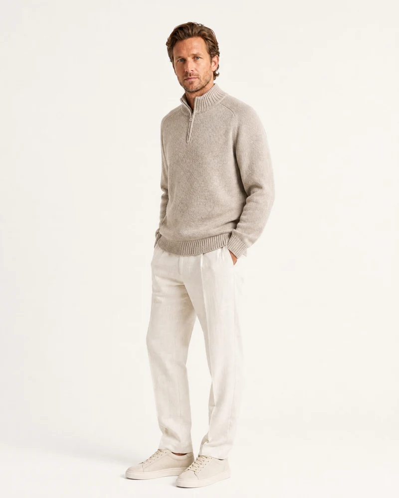 Alaska Heavyweight Cashmere Quarter-Zip Sweater
