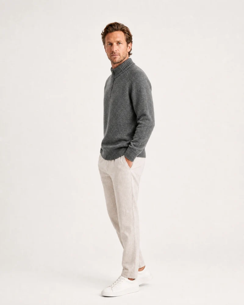 Alaska Heavyweight Cashmere Quarter-Zip Sweater
