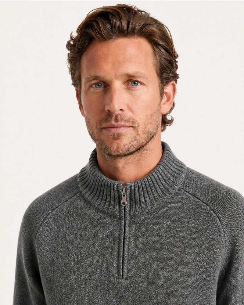 Alaska Heavyweight Cashmere Quarter-Zip Sweater