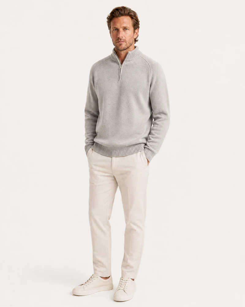Alaska Heavyweight Cashmere Quarter-Zip Sweater