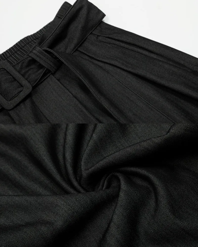 Retro Belted Wide-Leg Kendo Pants