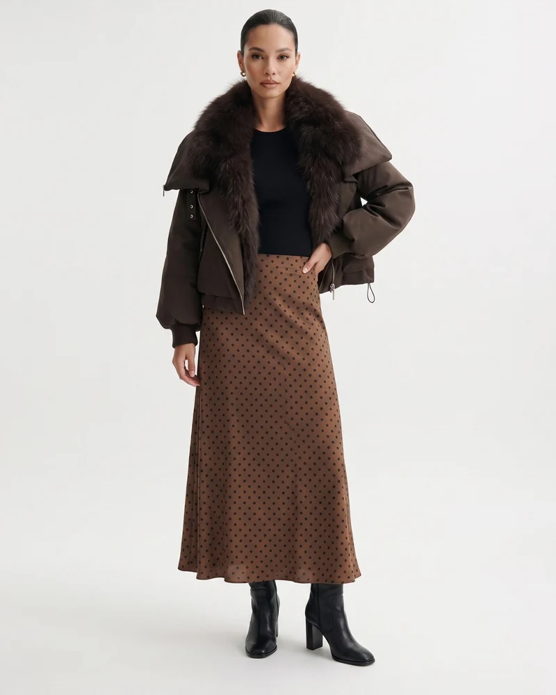Down Jacket with Real Raccoon Fur Collar