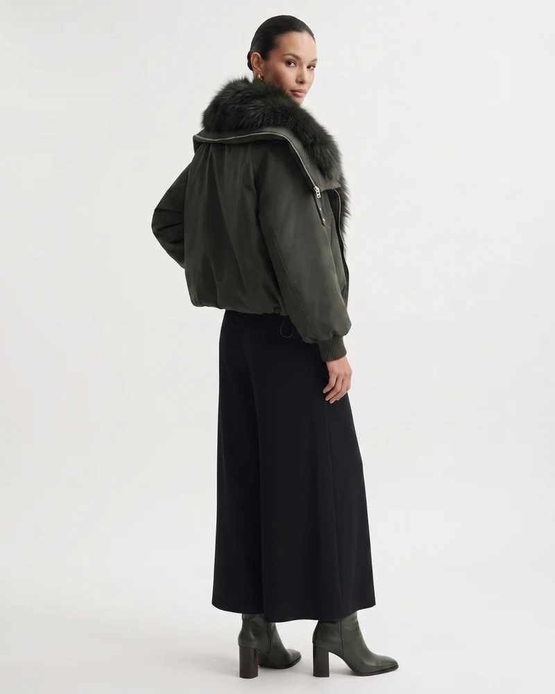 Down Jacket with Real Raccoon Fur Collar