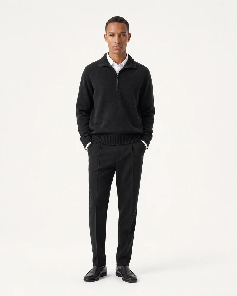 Hamptons Thick Cashmere Full-Zip Knit Sweater