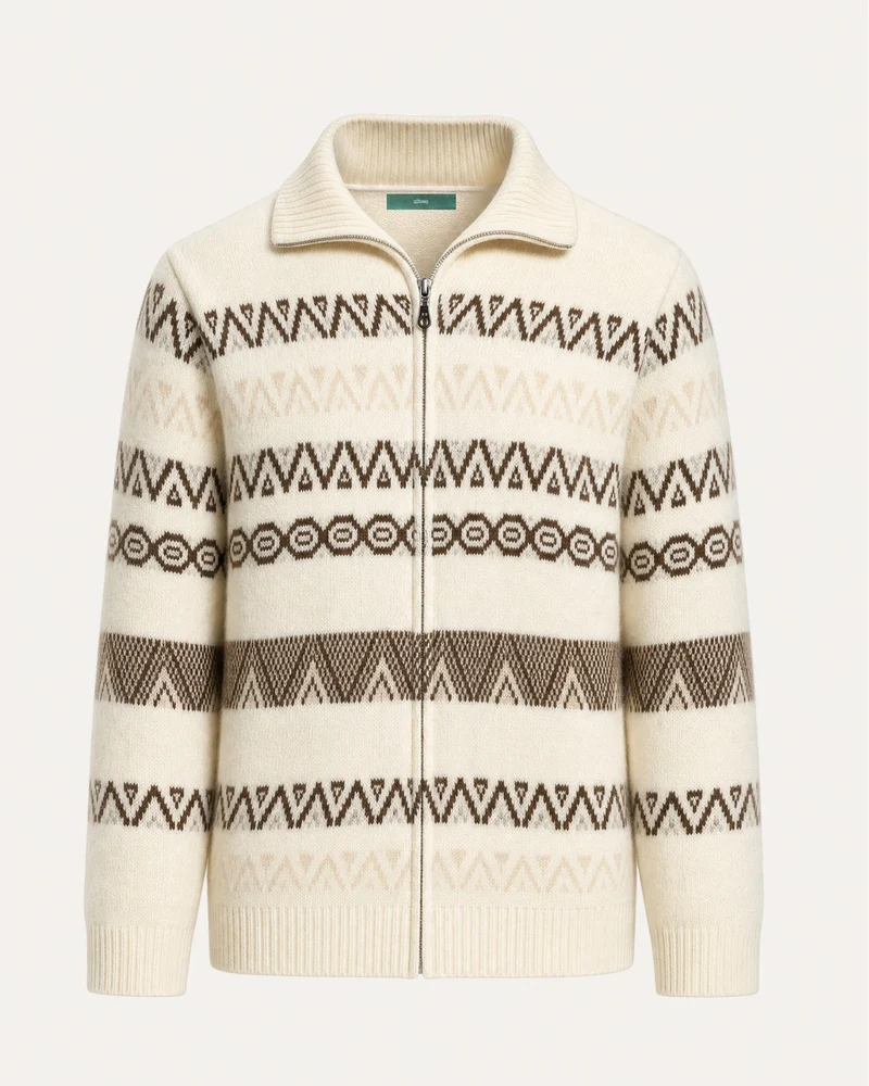 Old Money Heavy Cashmere Long-Sleeve Zip Cardigan